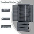 thumbnail image 2 of CoSoTower 77Inch Farmhouse Kitchen Pantry, Freestanding Tall Cupboard Storage Cabinet with 3 Adjustable Shelves, 8 Door Shelves, 3 Drawers for Kitchen, Dining Room, Gray, 2 of 9