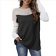 thumbnail image 1 of Suéter Oversize con Bloques de Color para Mujer: Cuello Redondo, Punto Acanalado, Hombros Caídos, Larga Negro L, 1 of 9