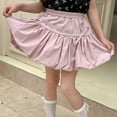 thumbnail image 3 of Girls Skirt Kids Toddler Girls Summer Skirt Solid Elastic Waist Flared Mini Skirt with 3D Bow Hem Design Dresses for Girls Pink 2 Years-3 Years, 3 of 6
