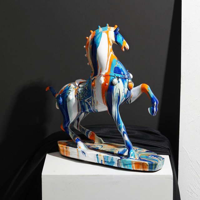 de caballos modernas Escultura de resina coleccionable Escultura artística Artesanía Sala de Accesorio de decoración de gab BLESIY animales caballo estatuilla