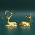 thumbnail image 2 of Aunavey Christmas Reindeer Figurines,2 PCS Resin Sitting  Standing Deer Statue,Elk Statues for Christmas Decorations, 2 of 9