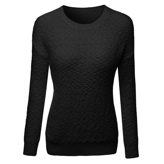 FashionOutfit Women's Sheepskin Effect Drop Shoulder Knit Sweater