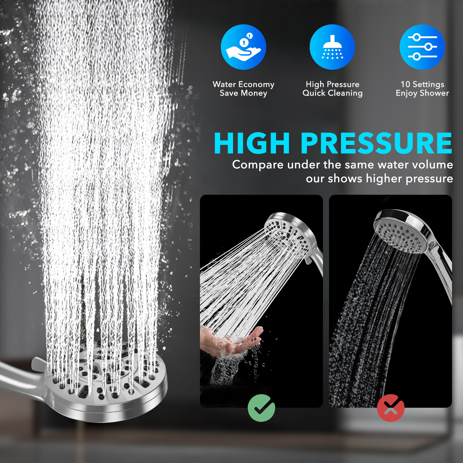 Cshidworld 10 Mode Filtered Handheld Shower Head photo 3