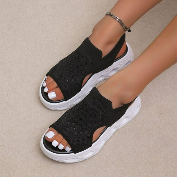 Nuevos zapatos de cuña de suela gruesa, sandalias de verano para