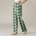 thumbnail image 2 of yillto Women's Cotton Plaid Pajama Pants Elastic Waist Loungewear Nightwaer Trousers with Pockets, 2 of 5