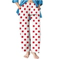 thumbnail image 7 of GigrtiJin 4-14 Years Kids Teens Causal Pants Polk Dot Printed Elastic Waisted Straight Leg Pants Trendy Sport Pants, 7 of 7