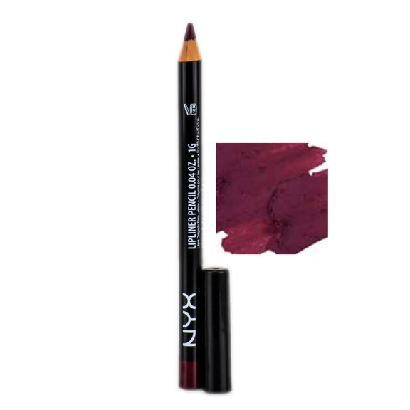 Deep Purple - SLP 808 , NYX Slim Lip Liner Pencil , Cosmetics Makeup - Pack of 3 w/ SLEEKSHOP Teasing Comb