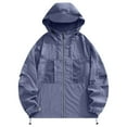 thumbnail image 2 of Kmdttou Waterproof Rain Jacket Women Warm Winter Snow Coat Mountain Windbreaker Hooded Raincoat Jacket Blue 2XL, 2 of 7