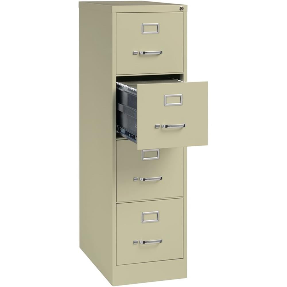 Scranton & Co 25"D Metal 4-Drawer Letter Width Vertical File Cabinet in Beige