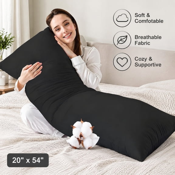 Large Body Pillow for Adults, Long Bed Pillow, 20x54in