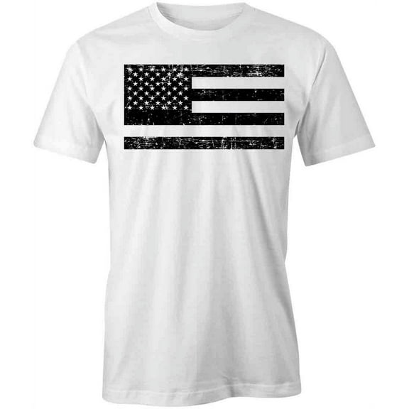 American Flag Grunge T-Shirt | Patriotic American White Tee Gift