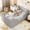 Cosy Gray, variant on Mophoto Warm Pink Upholstered Toddler Bed with Padded Headboard Frame with Removable Guard Rails Kids Toddler Floor Standard Crib Size Bed for Girls and Boys(Mattress Not Included)
