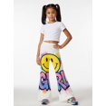 thumbnail image 5 of 11-12Y Girls Colored Flared Pants Digital Print Trousers Slim-Fit Wide Leg Flare for Spring Summer Autumn, 5 of 6