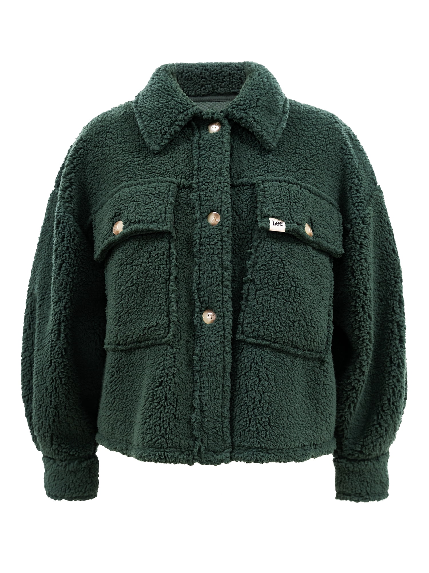 Lee® Women's Long Sleeve Cropped Sherpa Shirt Jacket