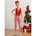 thumbnail image 4 of TiaoBug Kids Girls Christmas Candy Cane Sequined Dance Jumpsuits Gymnastics Dance Performance Unitard Red 12, 4 of 7