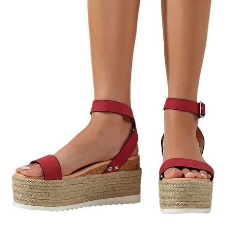 

f21 Womens Wedges Sandals with Arch Support Summer Comfortable Platform Bohemia Flat Shoes Massage Function Casual Sandal