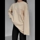 thumbnail image 5 of Camisetas de Larga con Cuello Redondo Extragrande para Mujer, Blusas Básicas de Otoño, Ropa Informal de Entrenamiento Y2K. Albaricoque L, 5 of 7