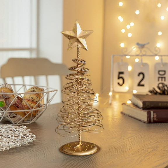 Clearance Christmas Decoration 3.12In Iron Pentagram Ornament Mini Christmas Decoration Desktop Arrangement Christmas Tree Decoration Props