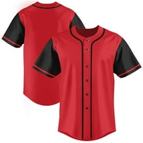 Red Baseball Jersey for Men Blank Baseball Jersey Button Down Shirts