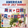 4th of July Decorations Banner,USA Flag Pennant Bunting Garland Red ...