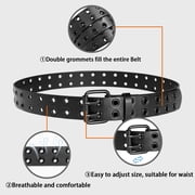 Maikun Men Belt Punk Belts for Men Black Belt Grommet Studded Leather Belt for Women