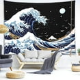 thumbnail image 2 of Gojian Wall Tapestry for Bedroom Aesthetic Japanese The Great Wave off Kanagawa Tapestries Trippy Tapestrys Black Art Tapistry Wall Hanging Decor Ceiling Tapastry, 2 of 6