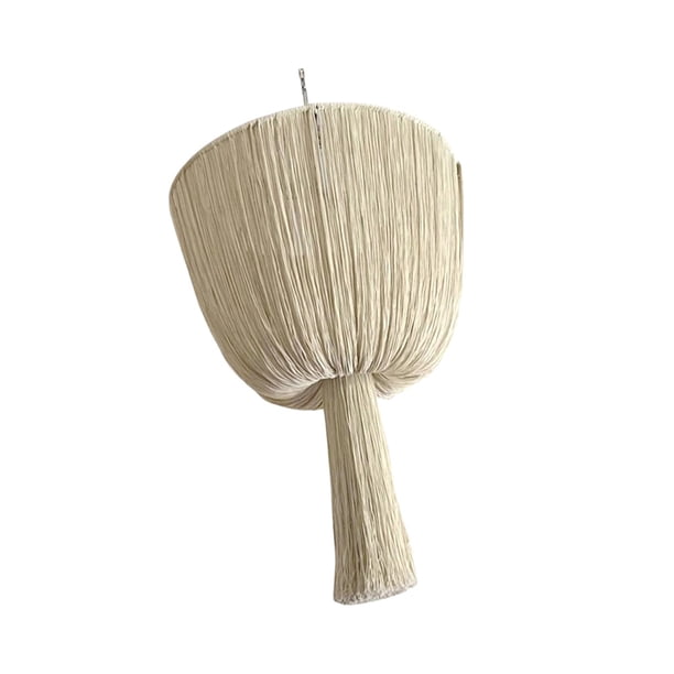 Pantalla Lámpara Macramé Artesanal Funda Colgante Tejida Bohemia Diseño Moderno Flecos en Poliéster Resistente Adecuada para Dormitorio Salón Comedor Estilo C
