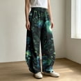 thumbnail image 2 of Cargo Pants Women Wide Leg Barrel Baggy Trousers, Elastic High Waist Casual Pants With Pockets Multicolor Fashion Outfits Clothes L, 2 of 4