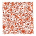 thumbnail image 2 of Ambesonne Vintage Shower Curtain, Leaves with Eastern Design, 69"Wx84"L, Burnt Orange, 2 of 4