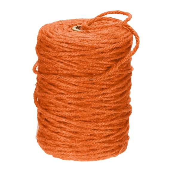 Uxcell Natural Jute Twine String 328ft x 3mm Long Strong Twine Rope for Arts Crafts Ribbon Gift Wrapping Packing, Orange