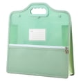 thumbnail image 2 of Haidf 1Pc Vertical Expanding File Folder, Plastic File Organizer with Zipper and Label Pocket, Portable Document Receipt Organizer, Home Office School Supplies, A4 Letter Size, 13.6" x 13", Green, 2 of 9
