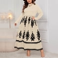 thumbnail image 1 of Ovzne Robes Grande Taille pour Femmes Rondes Robe Mode Ethnique Imprimée Col Rond Manches Longues Robe Facile Printemps Robe Manches Longues Imprimée Liquidation, 1 of 7