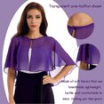 thumbnail image 7 of Zaldita Women's Chiffon Sheer Shrug Cropped Bolero Cardigan Evening Cape Wrap Dress Cover Up Purple One Size, 7 of 7