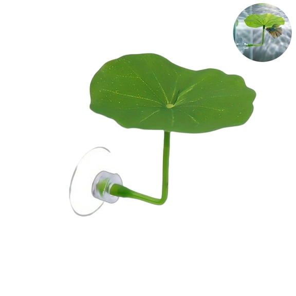 Betta Fish Leaf Hammock, 5in Realistic Aquarium Resting Bed with Suction Cup for Tank Landscaping Decoration, Green