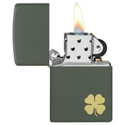 Zippo Four Leaf Clover Green Matte Pocket Lighter
