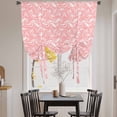 thumbnail image 3 of Spring Flowers Balloon Curtains for Bedroom/Front Door/Bathroom, Country Retro Floral Botanical Pink Tie Up Curtains 63 Inch Length Light Filtering Kitchen Curtains Shades for Windows 46"x63", 3 of 8