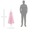 thumbnail image 3 of HOMCOM Snow Flocked Pencil Artificial Christmas Tree with Steel Base Pink, 3 of 10