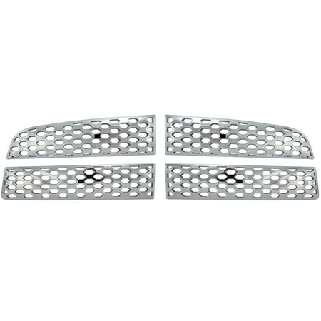 Bully GI-74 Triple Chrome Plated ABS Snap-in Imposter Grille Overlay, 4 Piece