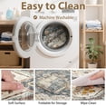 thumbnail image 6 of Uermei 9'x12' Large Area Rug for Living Room: Non-Slip Washable Stain Resistant Foldable Carpet for Bedroom Dining Room Office Home Decor - Blue Golden, 6 of 13