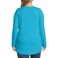 thumbnail image 4 of JMS by Hanes Women's Plus Size Lightweight Split V-neck Tunic Top, 4 of 5