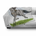 thumbnail image 3 of Animal Soft Flannel Fleece Blanket, Sketchy Horse Racing Theme Jockey Pony Stallion Riding on Field Retro Illustration, Cozy Plush for Indoor and Outdoor Use, 50" x 60", Multicolor, by Ambesonne, 3 of 6