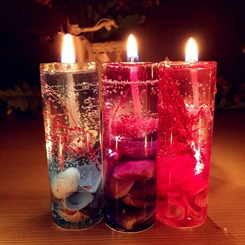 Glass Romantic Bottles Ocean Smokeless Jelly Wax Wedding Gel Candles Gifts 