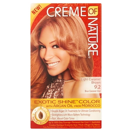 Creme of Nature Light Caramel Brown 9.2 Brun Caramel Clair Permanent Haircolor, 1 (Best Caramel Brown Hair Color)