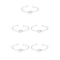 thumbnail image 3 of Minnieouse de metal Encanto Estilo simple Chicas Brazalete abierta Decoración del cuerpo Accesorio de moda Pulseras Brazalete Plata Plata 5piezas Minnieouse CBP234433, 3 of 4