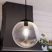 Luxury Minimalist Pendant, 12.5H x 12W, with Modern Farmhouse Style, Midnight Black, UHP4018 by Urban Ambiance