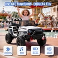 thumbnail image 4 of 24V Kids Ride On Car with Remote Control, 400W Power Motors, 4 Wheels Suspension Toy Car for Kids, Bluetooth, USB, Music, LED Lights, Power Display, Electric Car for Kids Ages 3+, White, 4 of 7