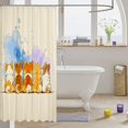 thumbnail image 3 of Manfei Watercolor Corgi Shower Curtain 72Wx72L, Splash Ink Bathroom Curtain, Cream Orange, 3 of 5