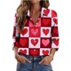 thumbnail image 2 of TaTaai Womens Long Sleeve Valentines Day Print Satin Shirt Button Down Lapel Collar Blouse Silky Loose Fit Spring Top Gift, 2 of 7