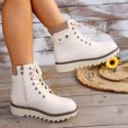 thumbnail image 5 of hzomhy Womens Snow Boots Round Toe Front Lacing Thick Sole Warm Lining for Casual Cold Weather Walking and Daily Wear, 5 of 8
