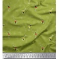 thumbnail image 1 of Soimoi Green polyester Crepe Fabric Glass,Straw & Drinks Summer Designs Print Fabric by the Yard 42 Inch Wide, 1 of 1
